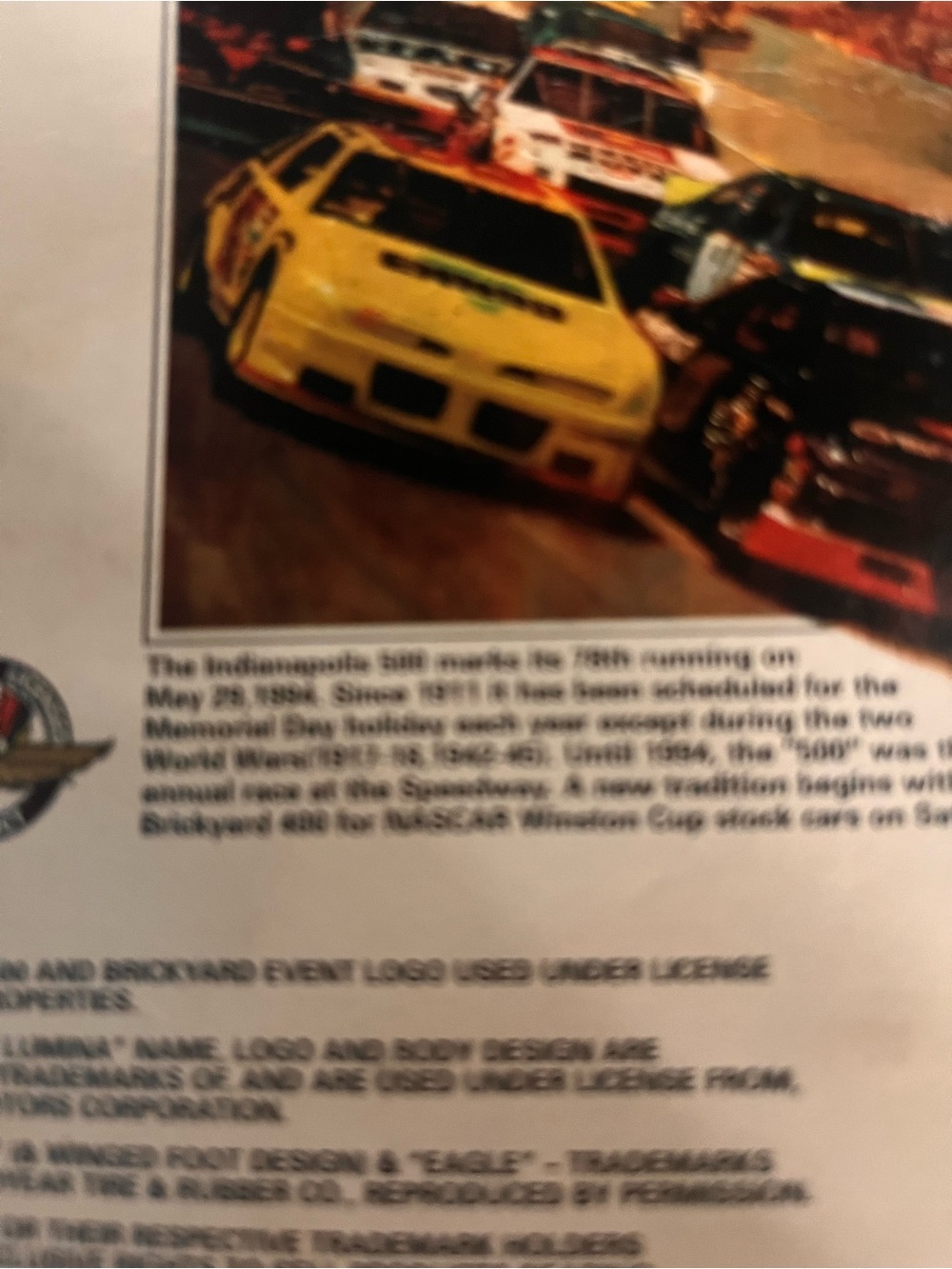 Nascar 94 Inaugural Race Toy Car - White with Purple & Gold Accents - Picture 3 of 4